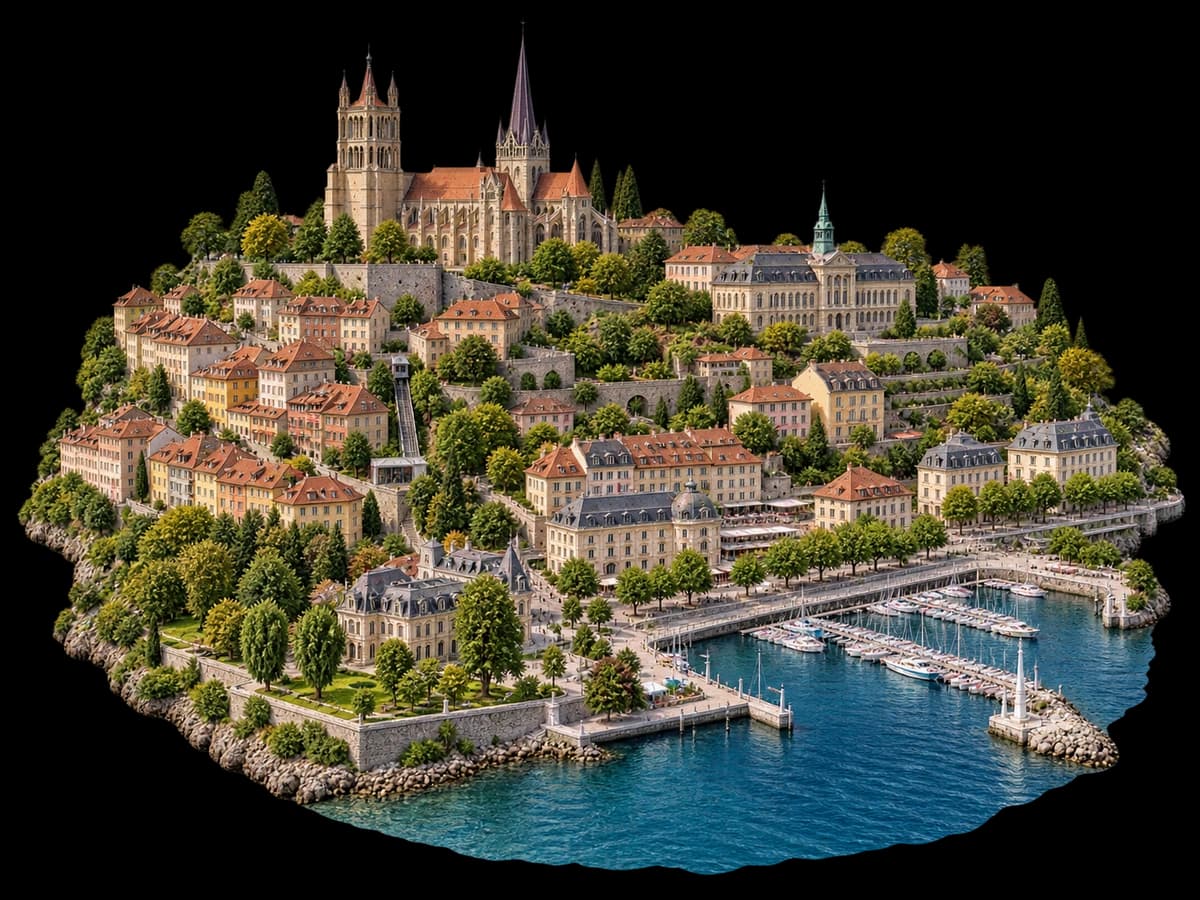 Illustration de Lausanne en miniature